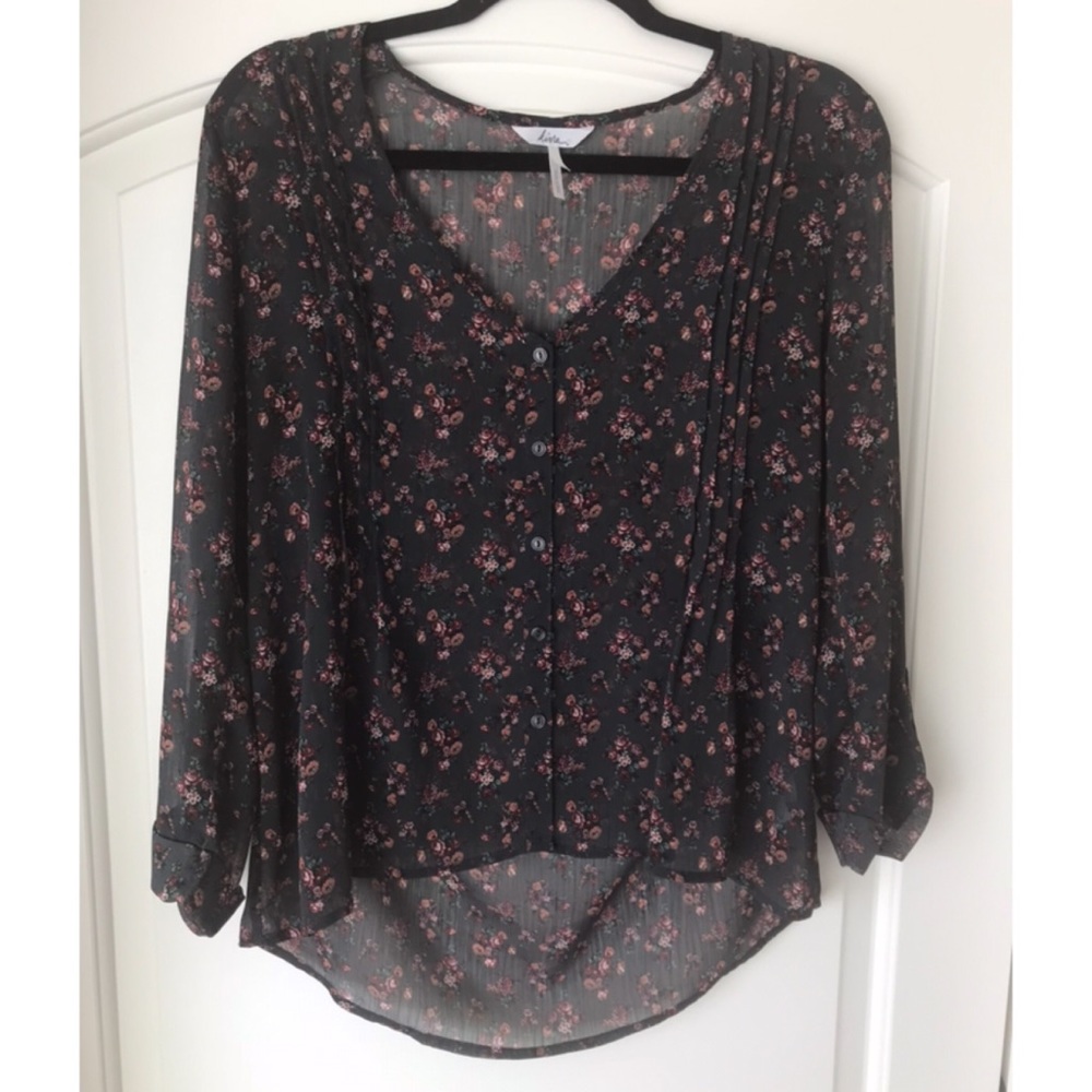Kirra Long Sleeve Sheer Floral Top